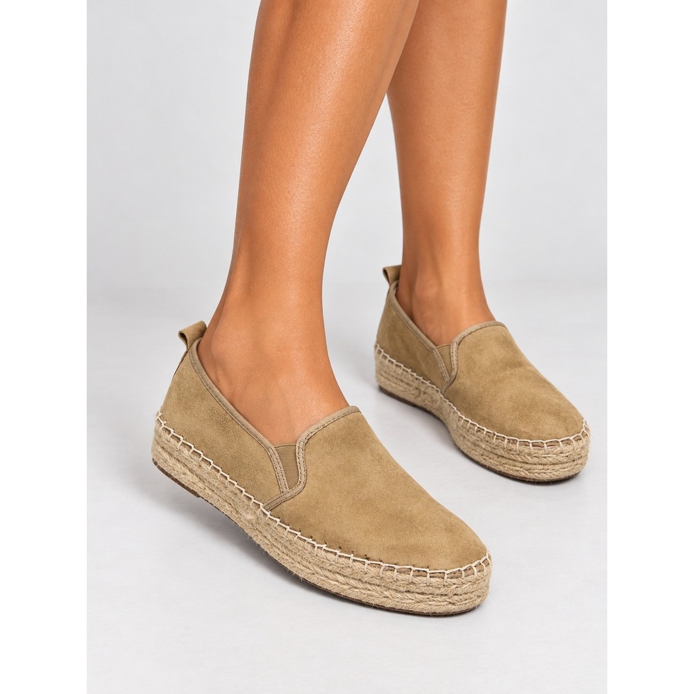 Sam Edelman Khloe Tan Suede Espadrille Slip On Flats Shoes 6 M